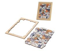 Lpoppcx Puzzles, Jeu De Société Au Thème Félin, Puzzle en Bois, pour la Soirée de Jeu, Le Jour de Pluie, Le Rassemblement de Fête, Le Week-End, l'Activité Sociale, la Fête