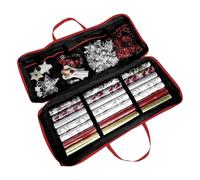 Lpoppcx Rangement Pour Papier Cadeau,Conteneur De Rangement Pour Noël | Sac Organisateur de Papier Cadeau avec Pochettes Intérieures | Pour Ruban Nœud Autocollants Célébration de Noël Fêtes