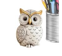 Lpoppcx Statuette | Résine Moderne et Amusant Animal | Figurines Chouette Blanche Déco Étagère - pour Chambre Balcon Bureau Appartement Bureau Étagère Cheminée Jardin Patio
