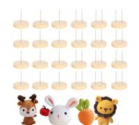 Lpoppcx Support En Bois Pour Poupée,Support Pour Poupée Crochet En Bois,24 Pièces Figurine Pour Exposition Bureau Bibliothèque Table De Chevet Table Basse | Pour Figurines Animaux Personnages