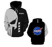 LPPALsjd Pulls Et Sweats À Capuche Hommes pour N.A.S.A Manteaux Confortables Imprimés Hauts Manches Longues Streetwear Printemps Automne D'entraînement-F||x_l