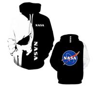 LPPALsjd Pulls Et Sweats À Capuche Hommes pour N.A.S.A Manteaux Confortables Imprimés Hauts Manches Longues Streetwear Printemps Automne D'entraînement-E||l