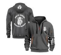 LPPALsjd Sweat À Capuche Imprimé pour Hommes pour A.na.rc.h.y S.on.s Veste À Demi-Zip Pulls À Manches Longues Sweats À Capuche Vêtements De Sport À Capuche -SHS||3XL