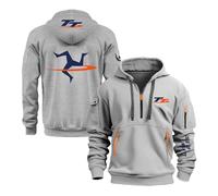 LPPALsjd Sweats À Capuche pour Hommes pour I.s.l.e of M.a.n T..T Pulls Sweatshirts Sweat À Capuche Demi-Zip Veste Printemps-Automne Manteau À Capuche Vêtements-QHS||S