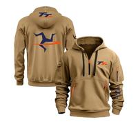 LPPALsjd Sweats À Capuche pour Hommes pour I.s.l.e of M.a.n T..T Pulls Sweatshirts Sweat À Capuche Demi-Zip Veste Printemps-Automne Manteau À Capuche Vêtements-KQS||3XL
