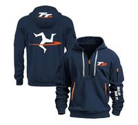 LPPALsjd Sweats À Capuche pour Hommes pour I.s.l.e of M.a.n T..T Pulls Sweatshirts Sweat À Capuche Demi-Zip Veste Printemps-Automne Manteau À Capuche Vêtements-SLanS||XXL