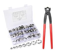 Lpraer Lot de 150 pinces pour colliers de serrage d'oreille avec pince 6-23,5 mm + kit d'outils de serrage en acier inoxydable 304