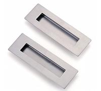 Lpraer Lot de 2 poignées de porte coulissantes rectangulaires en acier inoxydable,150x50 mm,Cachées,Poignées de meubles,Poignées de tiroir,Pour porte d'armoire, portes de chambre et tiroirs