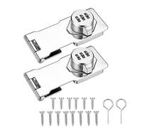 Lpraer Lot de 2 serrures à combinaison à 3 chiffres - Verrouillables - 135 mm - Avec code numérique - Pour porte, armoires, fenêtre - Argenté