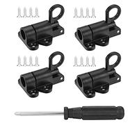 Lpraer Lot de 4 loquets de porte à ressort de verrouillage automatique en alliage de zinc avec vis pour fenêtres, portes en bois, portes de jardin, portes de jardin, noir