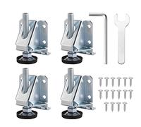 Lpraer Lot de 4 pieds de meuble - 115 mm - Hauteur réglable - Charge lourde - M10 - Charge maximale : 600 kg - Pour meubles, armoires, canapé, tables, étagères (argent)