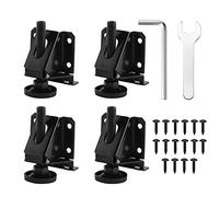 Lpraer Lot de 4 pieds de meubles réglables en hauteur - En métal robuste - Charge maximale : 600 kg - Pour meubles, armoires, canapés, tables, étagères - Noir