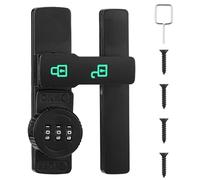 Lpraer Verrou de porte lumineux à 180 ° avec serrure à combinaison à 3 chiffres verrouillable Serrure de sécurité pour porte coulissante, porte d'appartement, abri, armoire, porte