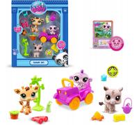 Bandai Coffret jouet Littlest Pet Shop Pack Safari - 3 animaux et accessoires - BF00524