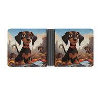LPSADGF Adorable Schnauzer Portefeuille en cuir avec pince à billets pour homme avec 6 emplacements pour cartes, 2 poches cachées, Teckels I Love My Dog, One size, Moderne