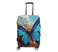LPSADGF Big Butterfly Housse de protection pour bagage - Housse de valise de voyage avec impressions double face, ajustement universel de 45,7 à 81,3 cm, lavable et anti-rayures, blanc, M, Coloré