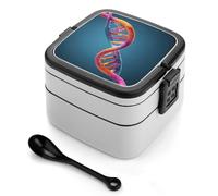 LPSADGF Boîte à déjeuner pour femme avec chaîne DNA avec couvercle anti-fuite et boîte à goûter