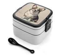 LPSADGF Boîte à déjeuner pour femme avec couvercle anti-fuite et boîte à goûter dessiné à la main
