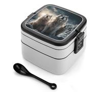 LPSADGF Boîte à déjeuner pour femme Wolf Tribe avec couvercle anti-fuite et boîte à goûter