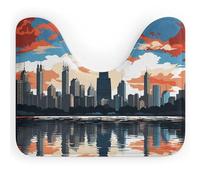 LPSADGF Chicago Skyline - Tapis de toilette en forme de U - Ultra doux et super absorbant avec dos antidérapant, séchage rapide, lavable pour la plupart des salles de bains