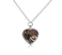 LPSADGF Collier funéraire pour animaux de compagnie avec pendentif en forme de chapeau noir de cowboy et bottes occidentales pour cendres de chien et chat avec longue chaîne, collier urne funéraire