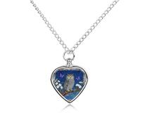 LPSADGF Collier funéraire pour animaux de compagnie avec pendentif en forme de chouette et baies de chêne pour cendres de chien et chat avec longue chaîne, collier urne funéraire pour les amoureux des