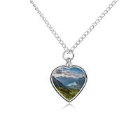 LPSADGF Collier urne funéraire pour animaux de compagnie Suisse, Alpes suisses, collier urne pour chien et chat avec longue chaîne, collier urne funéraire pour les amoureux des animaux de compagnie