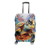 LPSADGF Colorful Sea Turtle_77697424 Housse de protection pour bagage - Housse de valise de voyage avec impressions double face, ajustement universel de 45,7 à 81,3 cm, lavable et anti-rayures, blanc