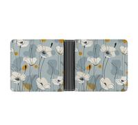 LPSADGF Draw Two Cats Portefeuille en cuir avec pince à billets pour homme avec 6 emplacements pour cartes, 2 poches cachées, Pétales bleu clair, Taille unique, Moderne