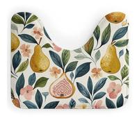 LPSADGF Figs and Pears Tapis de toilette en forme de U - Tapis de bain ultra doux super absorbant avec dos antidérapant, séchage rapide, lavable pour base de toilette ovale, convient à la plupart des
