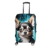 LPSADGF Gem Cave Housse de protection pour bagage Chihuahua - Housse de valise de voyage avec impressions double face, ajustement universel de 45,7 à 81,3 cm, lavable et anti-rayures, blanc, XL