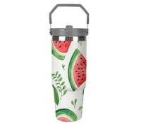 LPSADGF Gobelet de 887 ml avec paille, tasse de voyage isotherme en acier inoxydable avec poignée, tasse à café sous vide à double paroi, couvercle anti-fuite, garde les boissons chaudes/froides