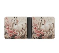 LPSADGF Green Tree of Life Portefeuille en cuir avec pince à billets pour homme avec 6 emplacements pour cartes, 2 poches cachées, Image de cheval, Taille unique, Moderne