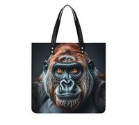 LPSADGF Happy Irish Holidays Sac fourre-tout en cuir pour femme avec boucle magnétique Design décontracté, A Gorilla, 39x39cm