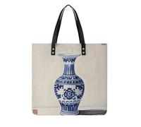LPSADGF Happy Irish Holidays Sac fourre-tout en cuir pour femme avec boucle magnétique Design décontracté, Vase chinois en porcelaine bleue, 39x39cm