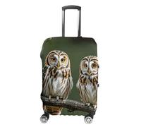 LPSADGF Housse de protection pour bagage avec motifs de chouettes sur branches d'arbre - Housse de valise de voyage avec impressions double face, ajustement universel de 45,7 à 81,3 cm, lavable et