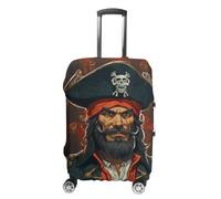 LPSADGF Housse de protection pour bagage motif capitaine pirate - Housse de valise de voyage avec impressions double face, ajustement universel de 45,7 à 81,3 cm, lavable et anti-rayures, blanc, M