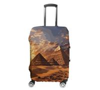 LPSADGF Housse de protection pour bagage pyramides égyptiennes - Housse de valise de voyage avec impressions double face, ajustement universel de 45,7 à 81,3 cm, lavable et anti-rayures, blanc, XL