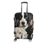 LPSADGF Housse de protection pour bagages de chien noir et blanc - Housse de valise de voyage avec impressions double face, ajustement universel de 45,7 à 81,3 cm, housse de bagage de voyage lavable