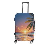 LPSADGF Housse de protection pour bagages de voyage motif palmier tropical, housse de valise avec impressions double face, ajustement universel de 45,7 à 81,3 cm, lavable et anti-rayures, blanc, L