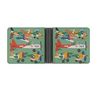 LPSADGF Italy Tuscan Portefeuille en cuir pour homme avec pince à billets et 6 emplacements pour cartes, 2 poches cachées, De nombreux petits avions de dessin animé, Taille unique, Moderne