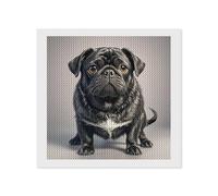 LPSADGF Kit de peinture diamant mignon carlin noir pour adultes - 30,5 x 30,5 cm - Peinture par numéros pour adultes débutants - Version horizontale - Peinture à pois en diamant - Art d'art pour