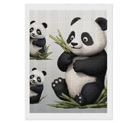 LPSADGF Kit de peinture diamant pour adultes, joli panda, peinture par numéros pour adultes débutants 5D, peinture à pois carrés en diamant pour décoration murale d'intérieur, 30,5 x 40,6 cm