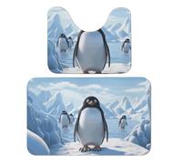 LPSADGF Lot de 2 tapis de salle de bain doux en forme de U - Tapis de toilette doux en forme de U - Tapis de bain à séchage rapide pour salle de bain, baignoire, lavable et super absorbant - Motif