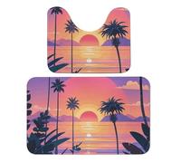 LPSADGF Lot de 2 tapis de salle de bain doux en forme de U - Tapis de toilette doux en forme de U - Tapis de bain à séchage rapide pour salle de bain, baignoire, lavable et super absorbant - 50 x 80