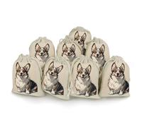 LPSADGF Lot de 8 petits sacs cadeaux en toile de jute réutilisables avec cordon de serrage pour Noël, mariages, fêtes, dragées 12,4 x 17 cm