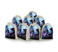 LPSADGF Lot de 8 petits sacs cadeaux réutilisables en coton et lin avec cordon de serrage pour Noël, mariages, fêtes, dragées Violet 12,4 x 17 cm