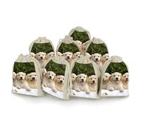 LPSADGF Lot de 8 petits sacs cadeaux réutilisables en coton et lin avec cordon de serrage pour Noël, mariages, fêtes, cadeaux - 12,4 x 17 cm