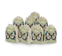 LPSADGF Lot de 8 petits sacs cadeaux réutilisables en coton et lin avec cordon de serrage pour Noël, mariages, fêtes, dragées 12,4 x 17 cm