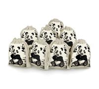 LPSADGF Lot de 8 petits sacs cadeaux réutilisables en coton et lin avec cordon de serrage pour Noël, mariages, fêtes, dragées 12,4 x 17 cm